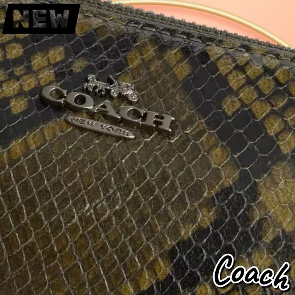 New NWT Coach Nolita 19 With Snake Print – Gunmetal/Olive Multi – Style CCF62 - Picture 6 of 8